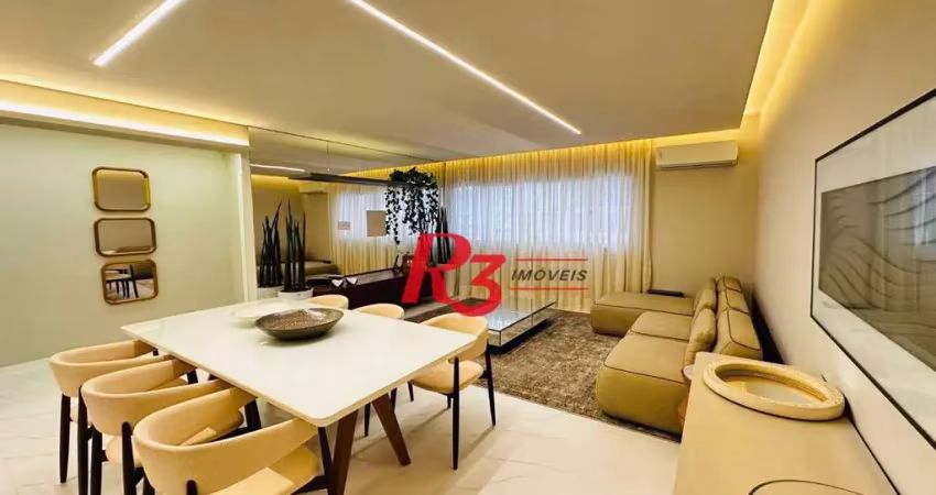 Apartamento à venda, 149 m² por r$ 2.100.000,00 - boqueirão - santos/sp