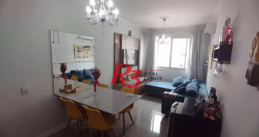 Oportunidade à venda na orla do josé menino em santos, 71 m², 2 quartos, 2 banheiros, 2 vagas, vista mar, condição especial!!!