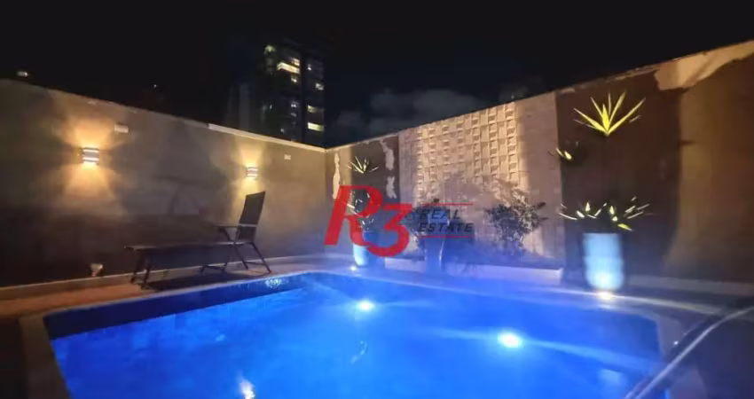 Cobertura com 3 dormitórios e lazer, à venda, 180 m² por R$ 1.650.000 - Boqueirão - Santos/SP