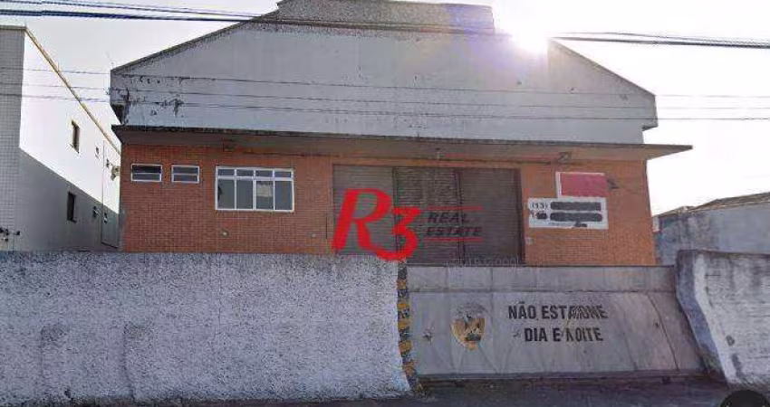 Galpão, 1000 m² - venda por R$ 6.500.000,00 ou aluguel por R$ 40.033,32/mês - Macuco - Santos/SP
