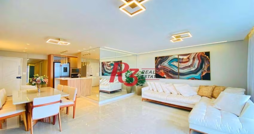 Apartamento com 3 dormitórios, 137 m² - venda por R$ 2.500.000,00 ou aluguel por R$ 25.000,00/mês - Gonzaga - Santos/SP