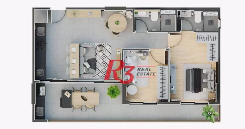 Apartamento com 2 dormitórios, 65 m² - venda por R$ 950.000,00 ou aluguel por R$ 6.500,00/mês - Ponta da Praia - Santos/SP
