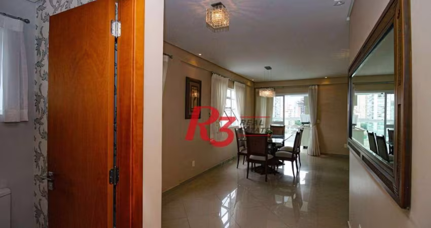 Apartamento com 3 dormitórios à venda, 127 m² por R$ 1.120.000,00 - Pompéia - Santos/SP
