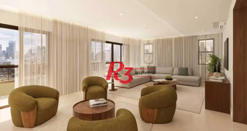Apartamento com 4 dormitórios à venda, 220 m² por r$ 3.090.000,00 - boqueirão - santos/sp
