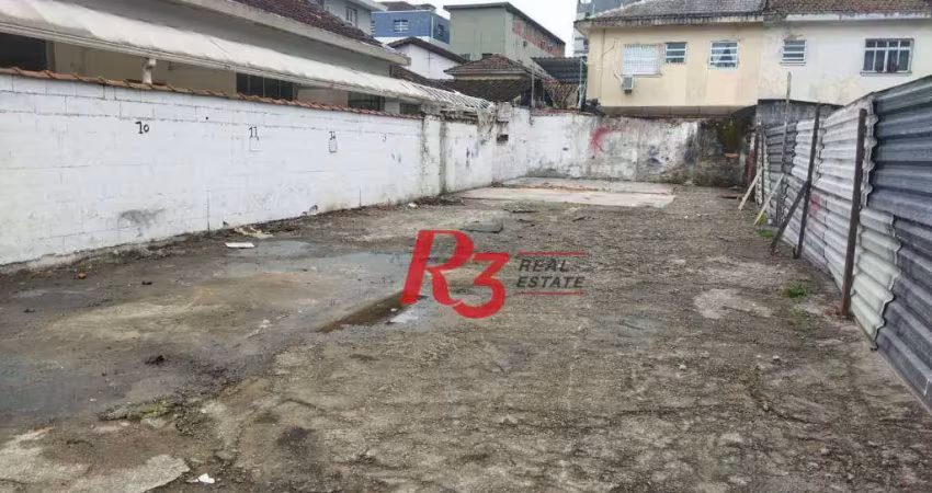 Terreno, 332 m² - venda por r$ 1.250.000,00 ou aluguel por r$ 4.500,01/mês - campo grande - santos/sp