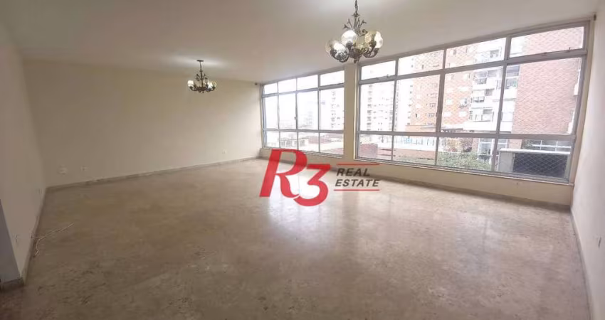 Apartamento para alugar, 193 m² por R$ 6.800,00/mês - Embaré - Santos/SP