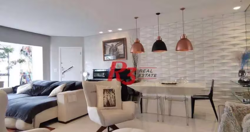 Apartamento à venda, 170 m² por r$ 2.350.000,00 - gonzaga - santos/sp