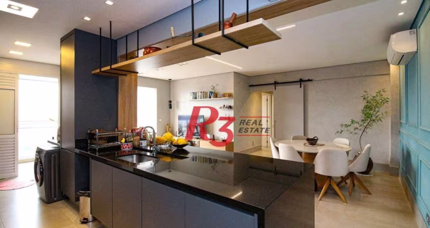 Apartamento 3 Quartos Com Varanda Gourmet Impecável à venda, 111 m² - Marapé - Santos/SP