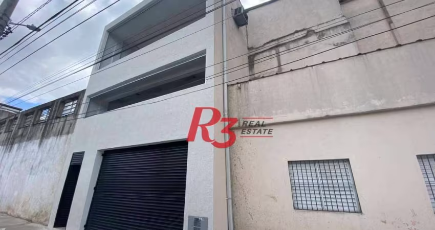 Galpão, 331 m² - venda por R$ 800.000,00 ou aluguel por R$ 5.806,13/mês - Paquetá - Santos/SP
