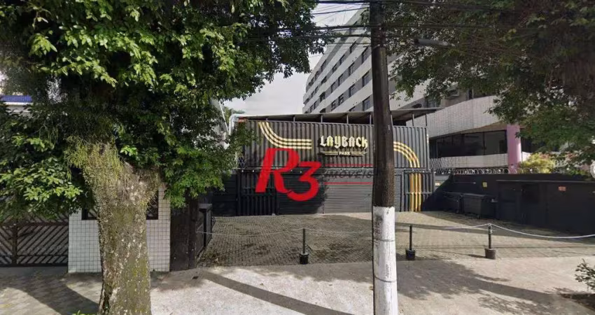 Terreno, 736 m² - venda por r$ 7.500.000,00 ou aluguel por r$ 37.900,00/mês - boqueirão - santos/sp