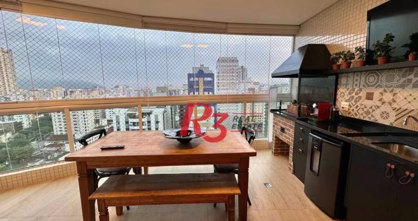 Apartamento com 3 dormitórios à venda, 124 m² por R$ 2.200.000,00 - Boqueirão - Santos/SP