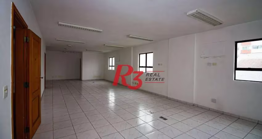 Sala para alugar, 90 m² por r$ 3.900/pacote mensal - vila mathias - santos/sp