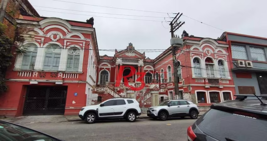 R3 REAL ESTATE ALUGA PARA FINS COMERCIAIS! Sobrado com 1864 m² por R$ 45.000/mês - Paquetá - Santos/SP