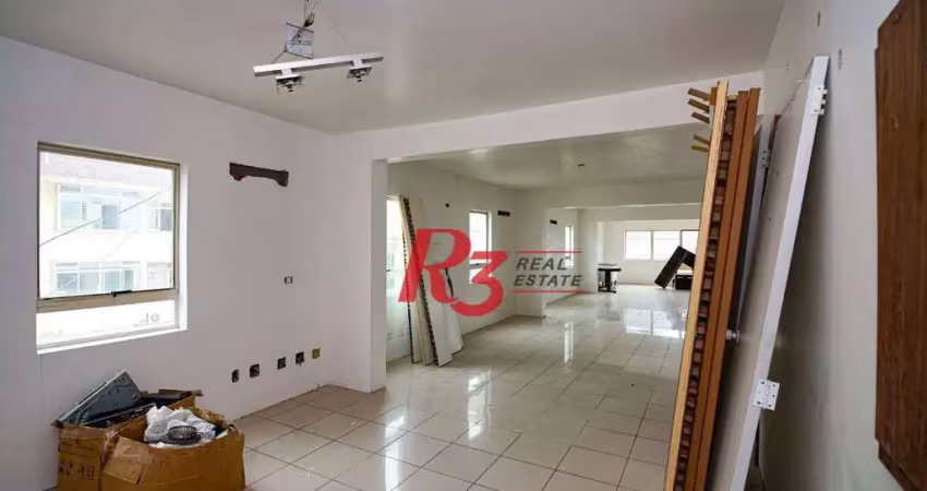 Sala para alugar, 113 m² por r$ 4.500/pacote mensal - vila mathias - santos/sp
