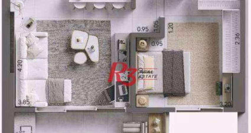 Apartamento com 1 dormitório à venda, 58 m² por R$ 723.000 - Ponta da Praia - Santos/SP