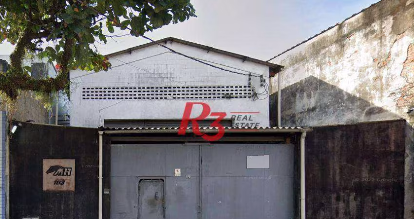 Galpão, 1000 m² - venda por R$ 3.500.000,00 ou aluguel por R$ 23.000,01/mês - Macuco - Santos/SP