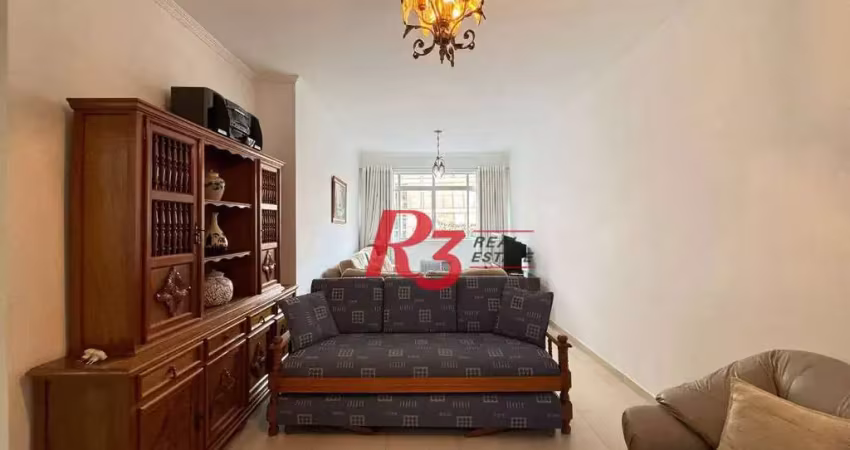 Apartamento com 2 dormitórios na quadra da praia à venda, 127 m² por r$ 700.000 - aparecida - santos/sp