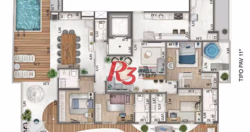 Apartamento garden à venda, 258 m² por r$ 8.000.000,00 - ponta da praia - santos/sp