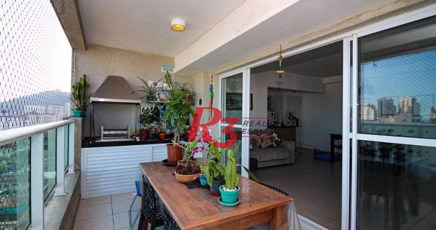 Apartamento com 2 dormitórios à venda, 88 m² por R$ 930.000,00 - Campo Grande - Santos/SP