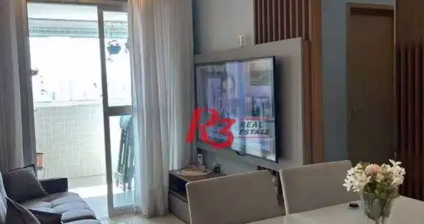 Apartamento com 3 dormitórios à venda, 85 m² por r$ 1.325.000,00 - boqueirão - santos/sp