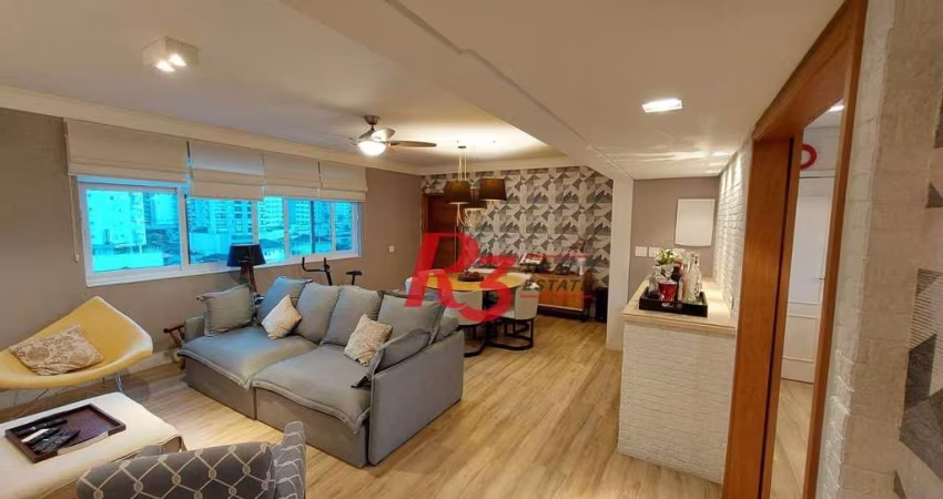 Apartamento com 3 dormitórios à venda, 130 m² por R$ 1.280.000,00 - Gonzaga - Santos/SP