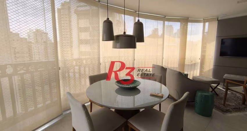 Apartamento com 3 dormitórios à venda, 209 m² por R$ 2.500.000,00 - Boqueirão - Santos/SP