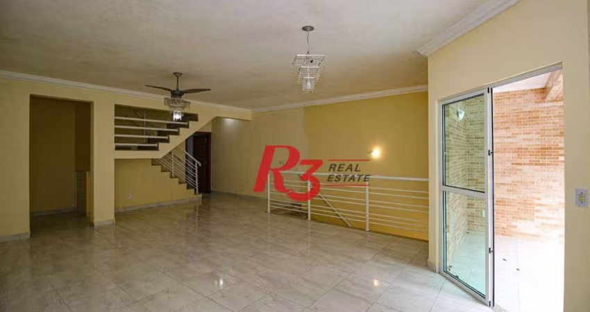 Casa com 4 dormitórios para alugar, 320 m² por R$ 12.000,00/mês - Gonzaga - Santos/SP