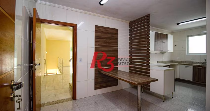 Casa com 4 dormitórios para alugar, 320 m² por R$ 12.000,00/mês - Gonzaga - Santos/SP