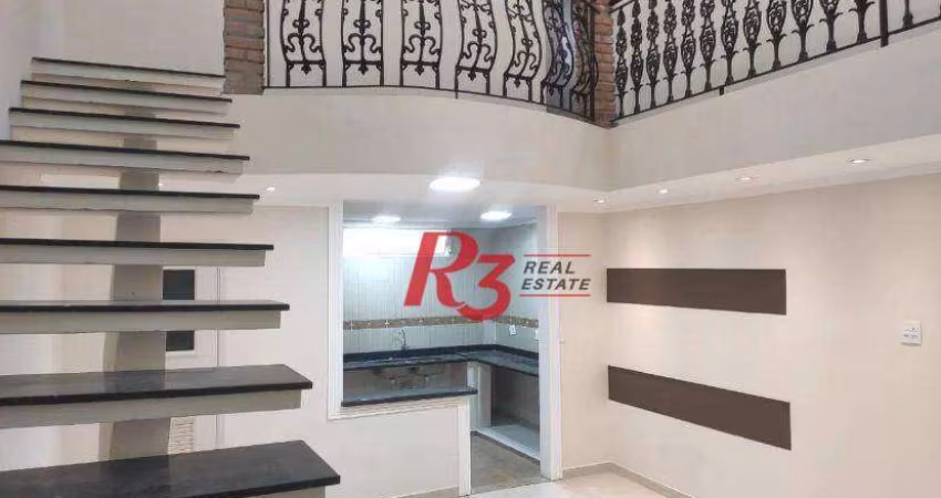 Sobrado para alugar, 100 m² por R$ 4.000,02/mês - Macuco - Santos/SP