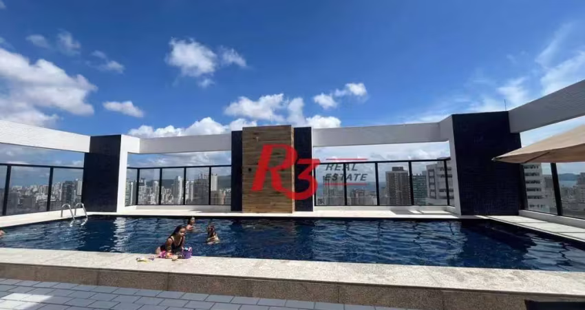 Apartamento com 1 dormitório à venda, 54 m² por r$ 750.000,00 - boqueirão - santos/sp