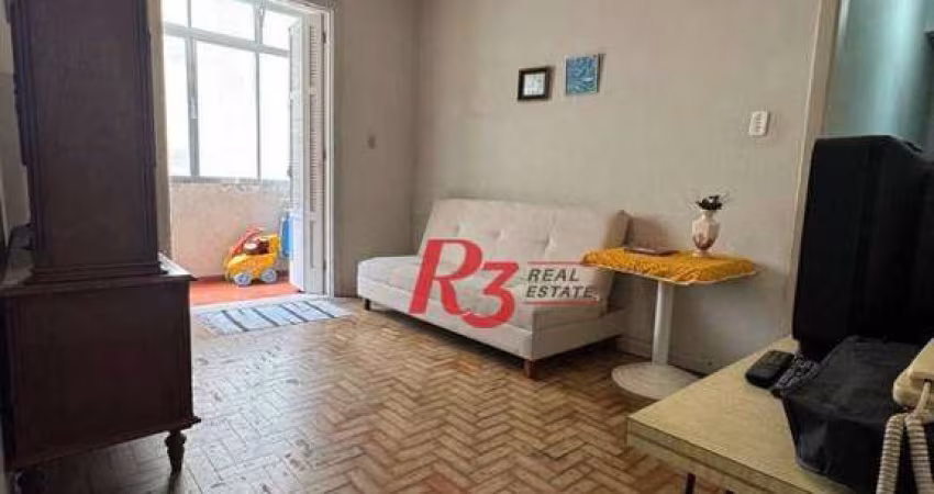 Apartamento com 1 dormitório, 58 m² - venda por R$ 385.000,00 ou aluguel por R$ 3.000,00/mês - Aparecida - Santos/SP
