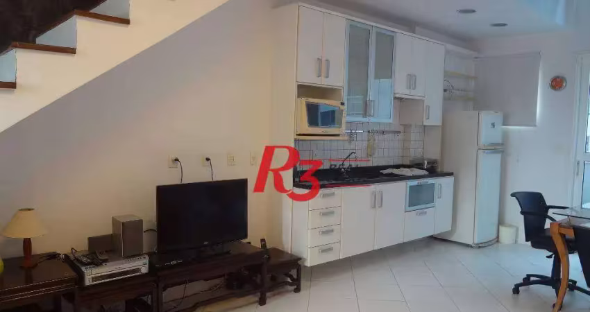 Loft com 1 dormitório para alugar, 72 m² por r$ 5.800,00/mês - gonzaga - santos/sp