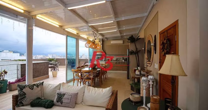Cobertura com 4 dormitórios à venda, 430 m² por R$ 7.450.000,00 - Embaré - Santos/SP