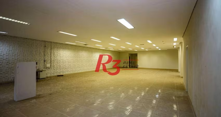 Loja, 500 m² - venda por R$ 3.000.000,00 ou aluguel por R$ 28.200,00/mês - Centro - Santos/SP