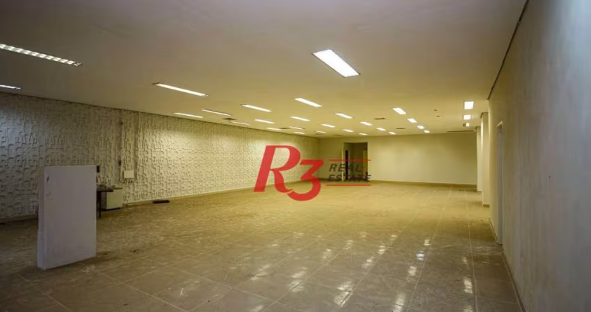 Loja, 500 m² - venda por R$ 3.000.000,00 ou aluguel por R$ 28.200,00/mês - Centro - Santos/SP