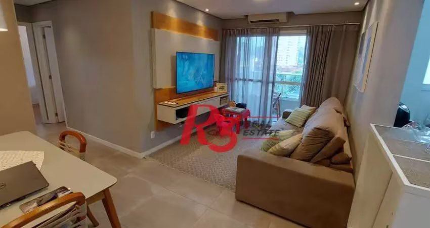 Apartamento com 2 dormitórios à venda, 63 m² por R$ 695.000,00 - Campo Grande - Santos/SP