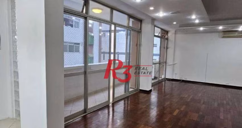 Apartamento com 3 dormitórios para alugar, 161 m² por R$ 6.000,00/mês - Gonzaga - Santos/SP