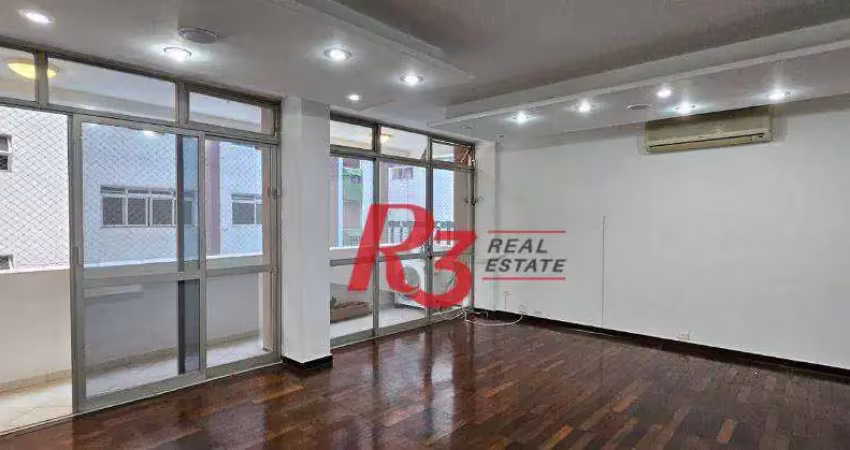 Apartamento com 3 dormitórios para alugar, 161 m² por r$ 6.000,00/mês - gonzaga - santos/sp