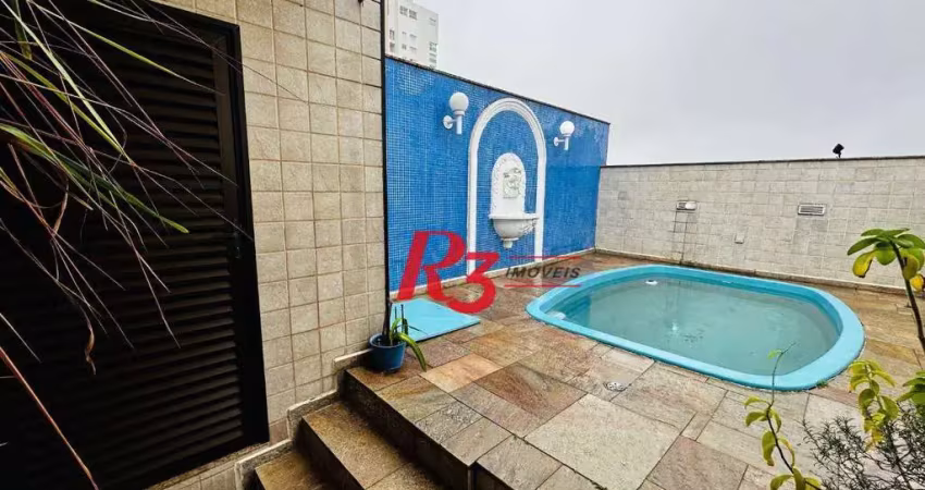Cobertura com 4 dormitórios à venda, 332 m² por r$ 3.000.000,00 - gonzaga - santos/sp