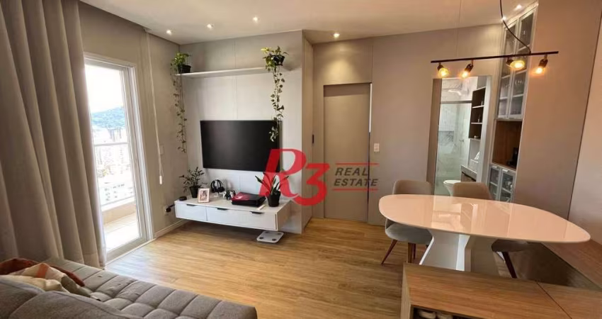 Studio com 1 dormitório à venda, 44 m² por R$ 640.000,00 - Campo Grande - Santos/SP