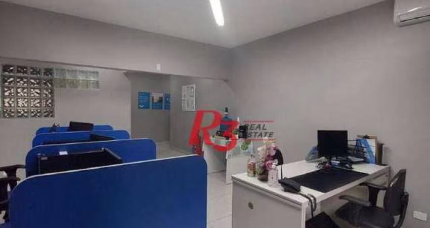 Sala, 89 m² - venda por R$ 340.000,00 ou aluguel por R$ 3.000,00/mês - Centro - Santos/SP