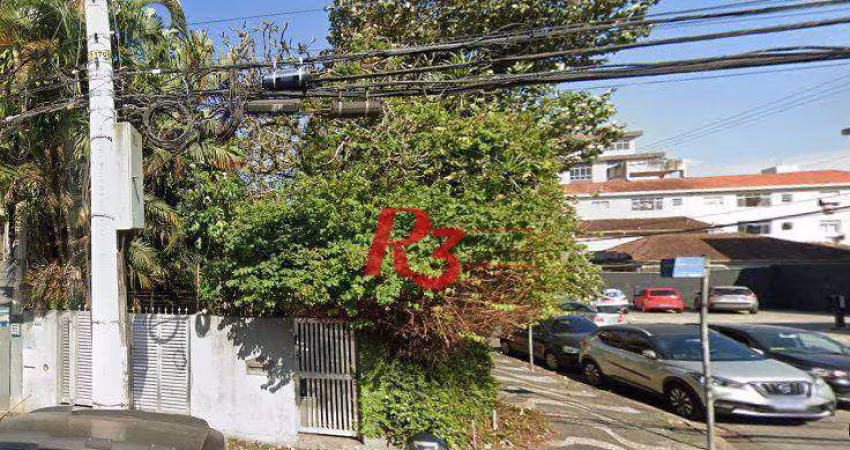 Terreno à venda, 272 m² por R$ 2.200.000,00 - Embaré - Santos/SP