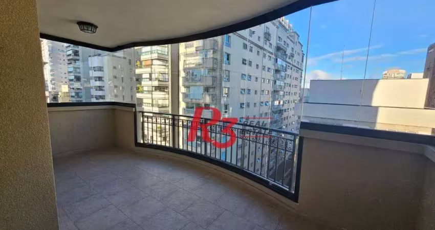 Apartamento com 3 dormitórios, 160 m² - venda por R$ 2.500.000,00 ou aluguel por R$ 14.500,00/mês - Boqueirão - Santos/SP
