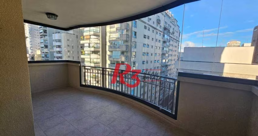 Apartamento com 3 dormitórios, 160 m² - venda por R$ 2.500.000,00 ou aluguel por R$ 14.500,00/mês - Boqueirão - Santos/SP