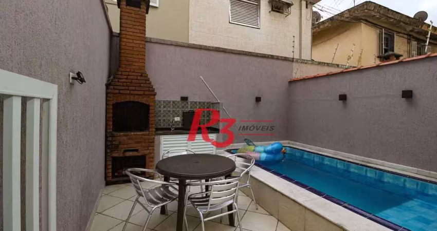 Casa com 3 dormitórios c 3 suites, Piscina  à venda, 141 m² por R$ 1.340.000 - Marapé - Santos/SP