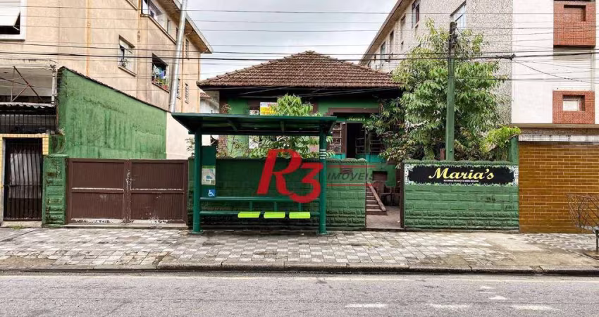Terreno à venda, 417 m² por R$ 1.590.000,00 - Boqueirão - Santos/SP