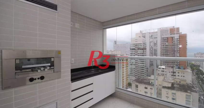 Apartamento com 3 dormitórios para alugar, 101 m² por R$ 9.000,02/mês - Gonzaga - Santos/SP