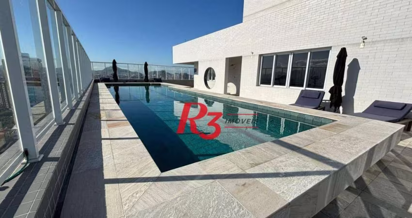 Apartamento mobiliado novo  com 2 suites lazer total para locação   por R$ 7.200/mês - Boqueirão - Santos/SP