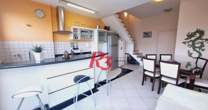 FLAT com 2 dormitórios para alugar, 72 m² por R$ 6.500/mês - Gonzaga - Santos/SP