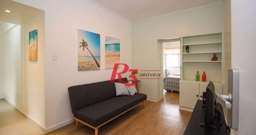Apartamento com 1 dormitório à venda, 56 m² por R$ 485.000,00 - Gonzaga - Santos/SP